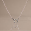 Quartz Beaded Charm Necklace in Silver
