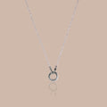 Crystal Beaded Charm Necklace in Silver