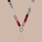 Ember Beaded Charm Necklace in Silver