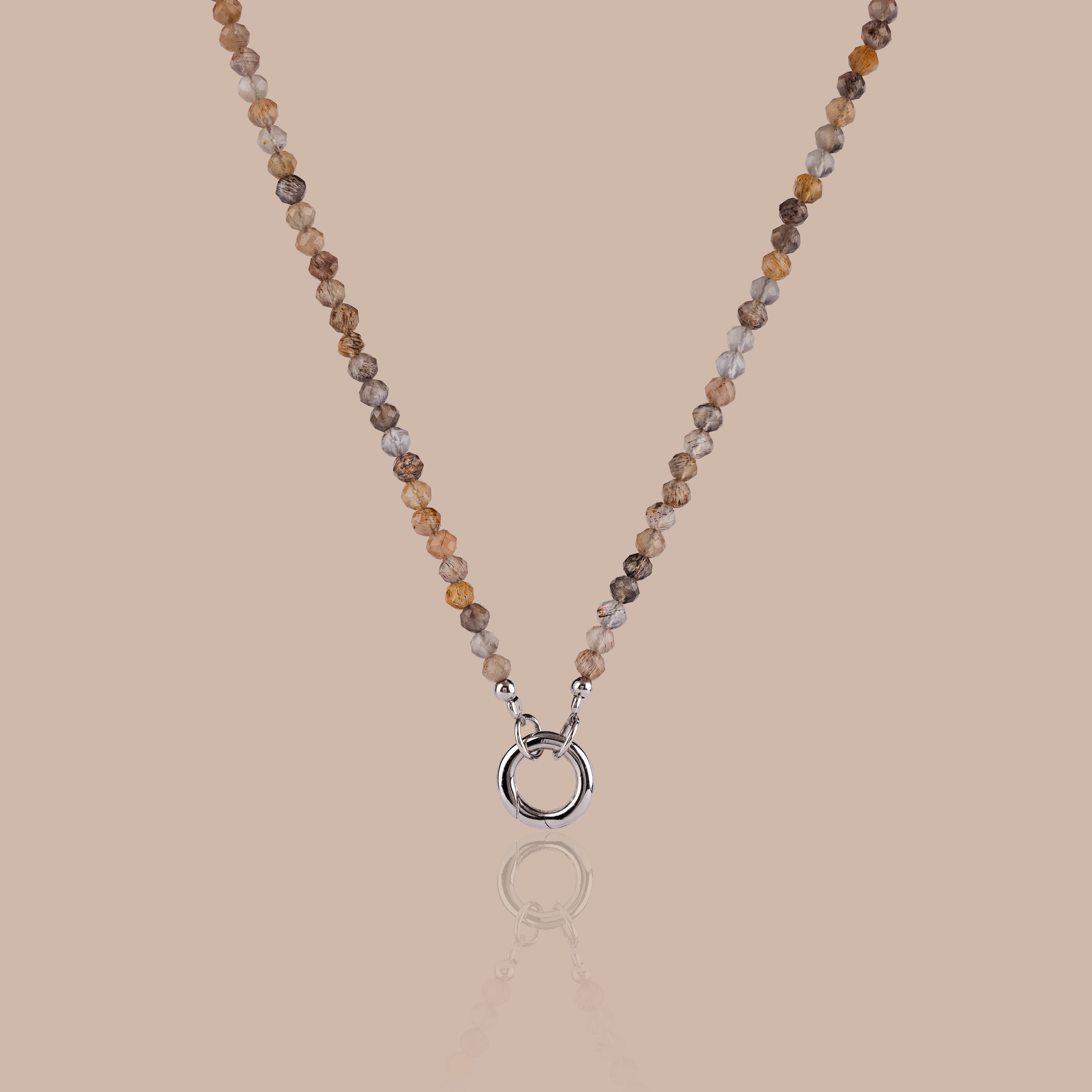 Sunstone Beaded Charm Necklace