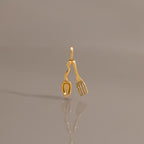 Spoon & Fork Charm in 18K Gold
