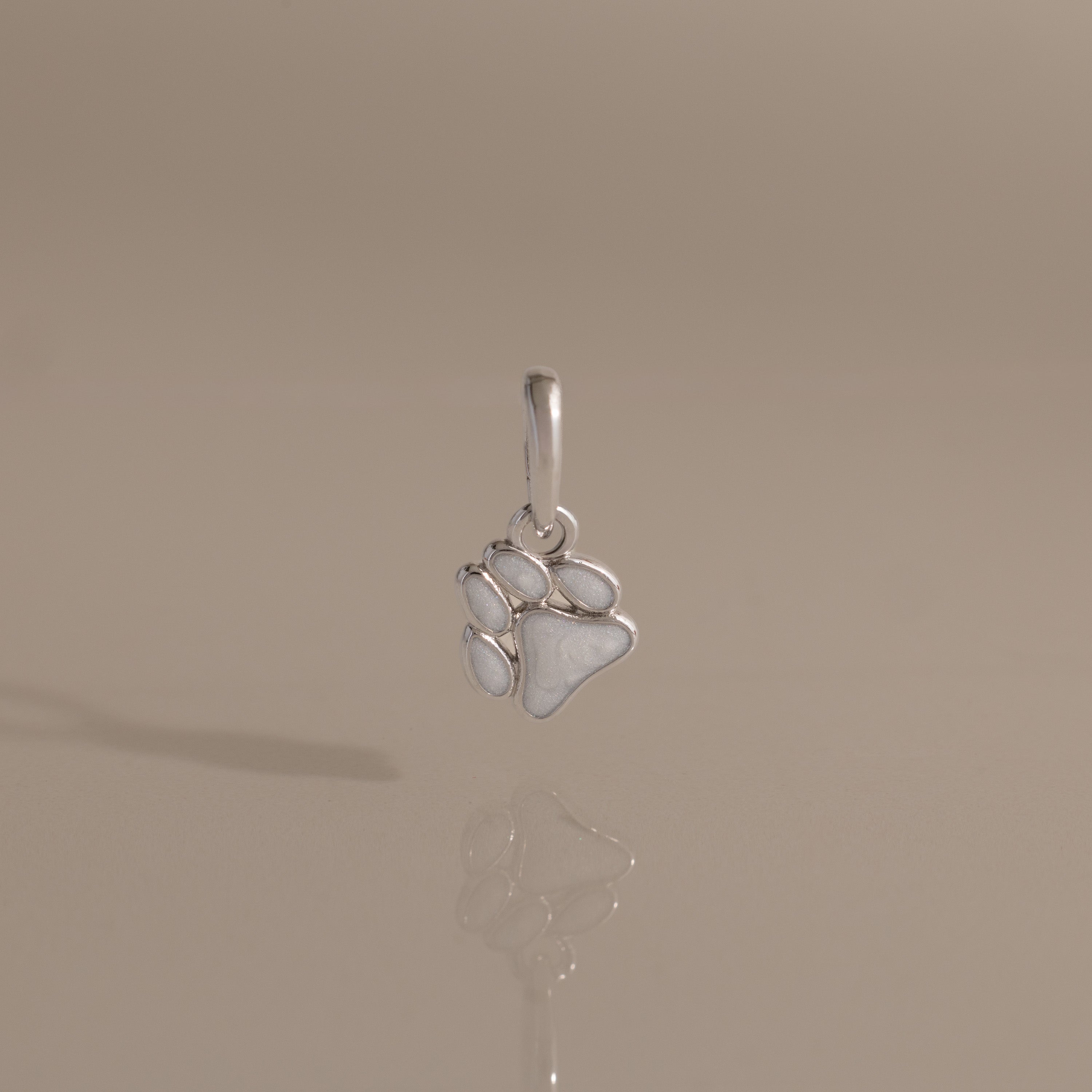 Paw Print Charm in Silver