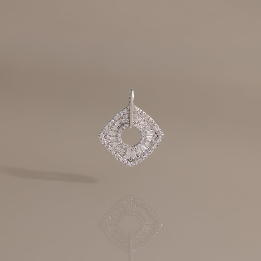 Art Deco Halo Charm in Silver