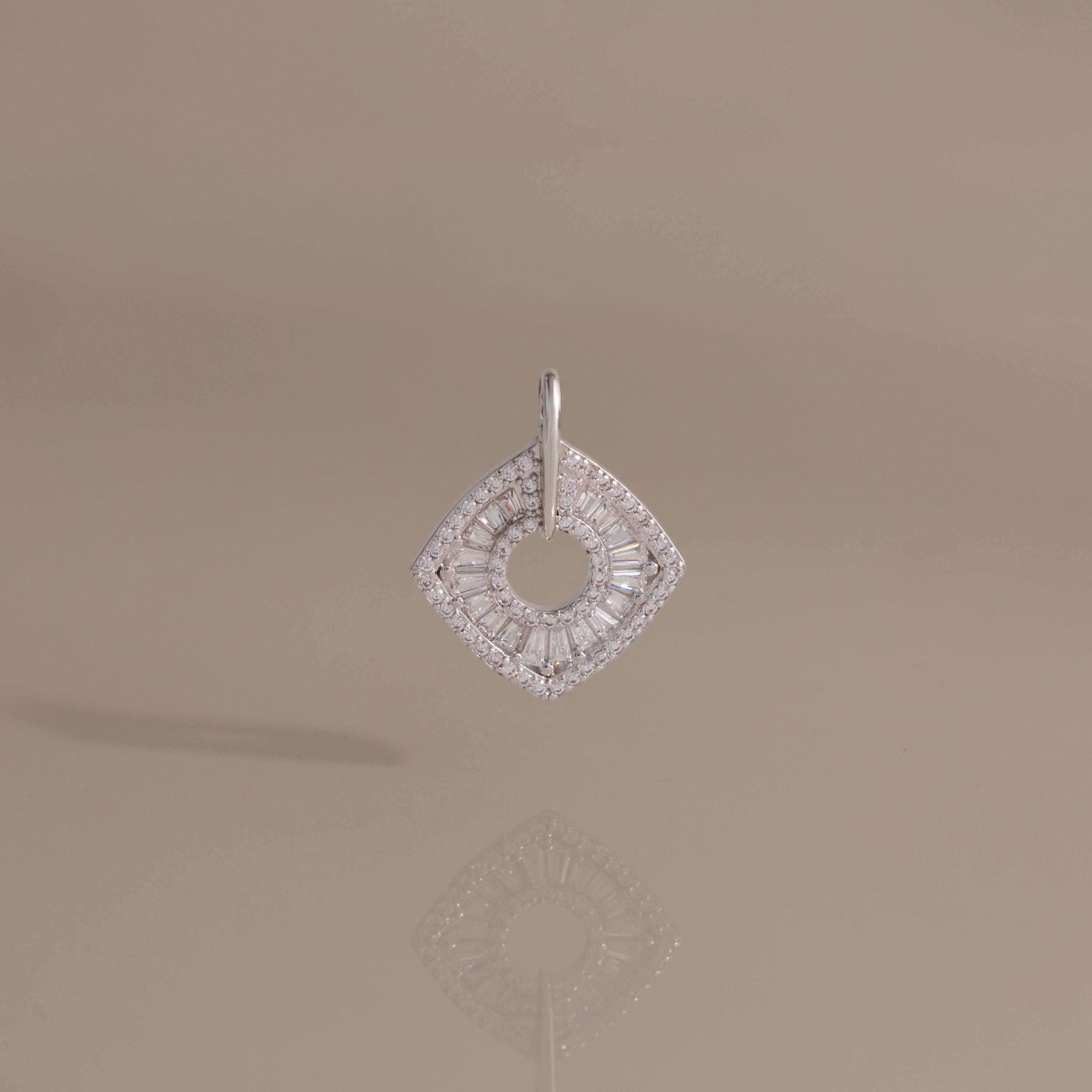 Art Deco Halo Charm in Silver