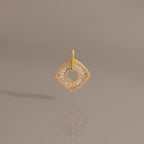 Art Deco Halo Charm in 18K Gold