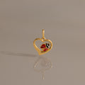Ladybug Heart Charm in 18K Gold