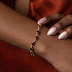 Garnet Diamond Heart Jewelry Set in 18K Gold