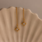 Cosmic Star Threader Earrings in 18K Gold