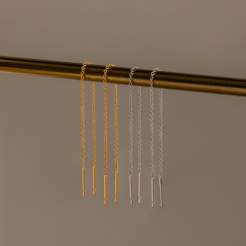 Essential Threader Earrings in Silver