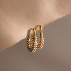 Pearl Cluster Link Hoops in 18K Gold