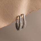 Pearl Cluster Link Hoops in Silver
