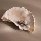 Shimmer Pearl Drop Earrings in Silver