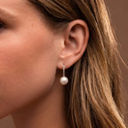 Shimmer Pearl Drop Earrings in Silver