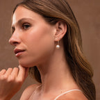 Shimmer Pearl Drop Earrings in 18K Gold