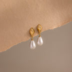 Tiny Pearl Drop Studs in 18K Gold