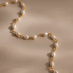 Aurora Pearl Station Necklace in 18K Gold