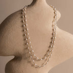 Aurora Pearl Station Necklace in Silver