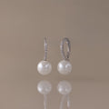 Shimmer Pearl Drop Earrings in Silver