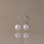 Shimmer Pearl Drop Earrings in Silver