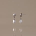 Tiny Pearl Drop Studs in Silver
