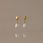 Tiny Pearl Drop Studs in 18K Gold