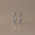 Pearl Cluster Link Hoops in Silver