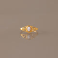 Vintage Oval Pearl Signet Ring