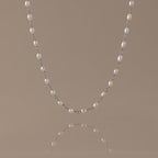 Aurora Pearl Station Necklace in Silver