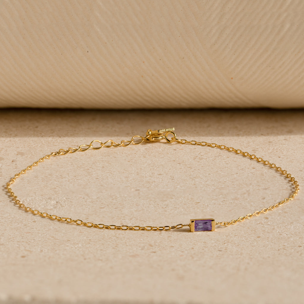 Pulsera con piedras de nacimiento de talla baguette