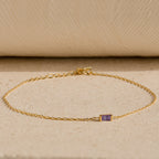 Pulsera con piedras de nacimiento de talla baguette