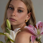 Chunky Ribbed Hoops in 18K Gold