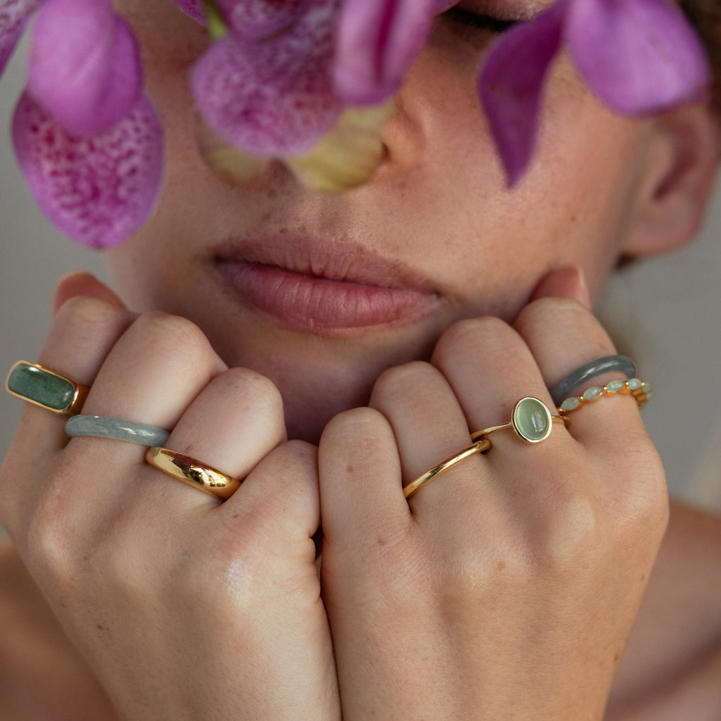 Bague fine en jade