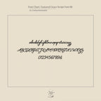 Grace Dainty Initial Necklace font chart displays cursive lowercase, uppercase letters, numbers, and an ampersand—ideal for creating your personalized or custom initial necklace.