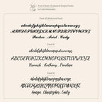 Font chart displaying three script fonts with example names in both uppercase and lowercase—ideal for customizing your Carrie Multiple Name Necklace.
