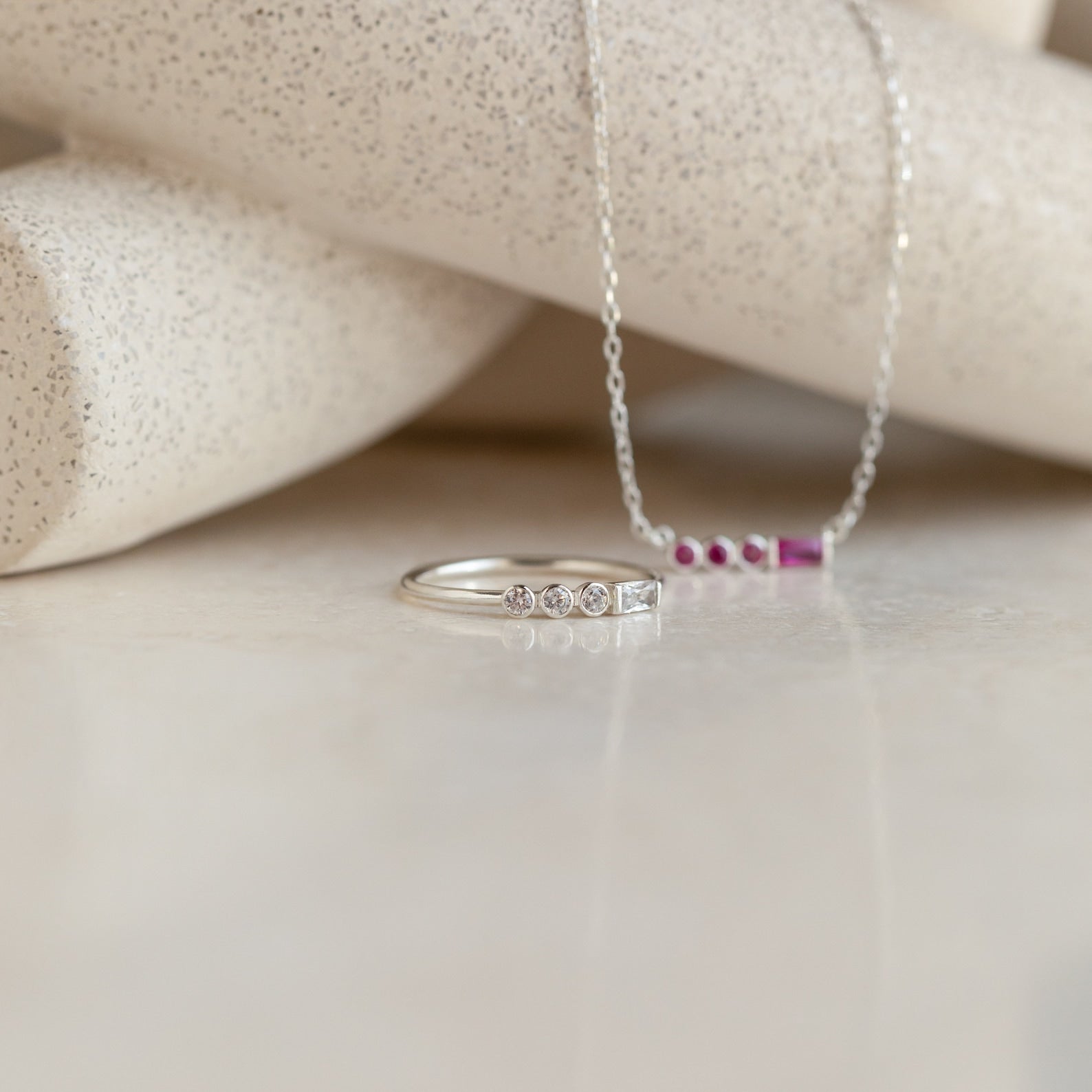 Custom Initial Morse Code Diamond Ring | Mom Gifts | Caitlyn Minimalist