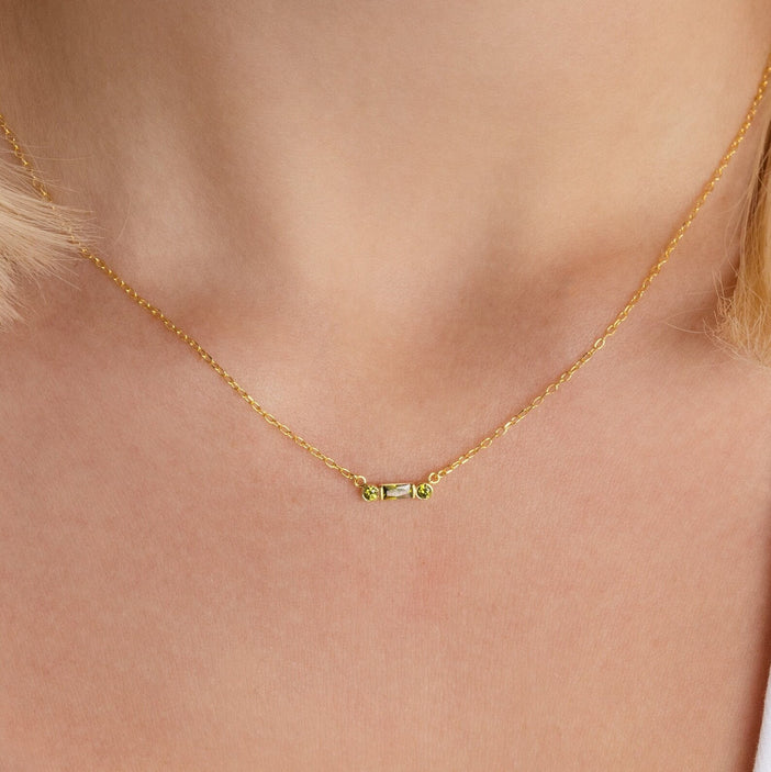 Initial Morse Birthstone Necklace