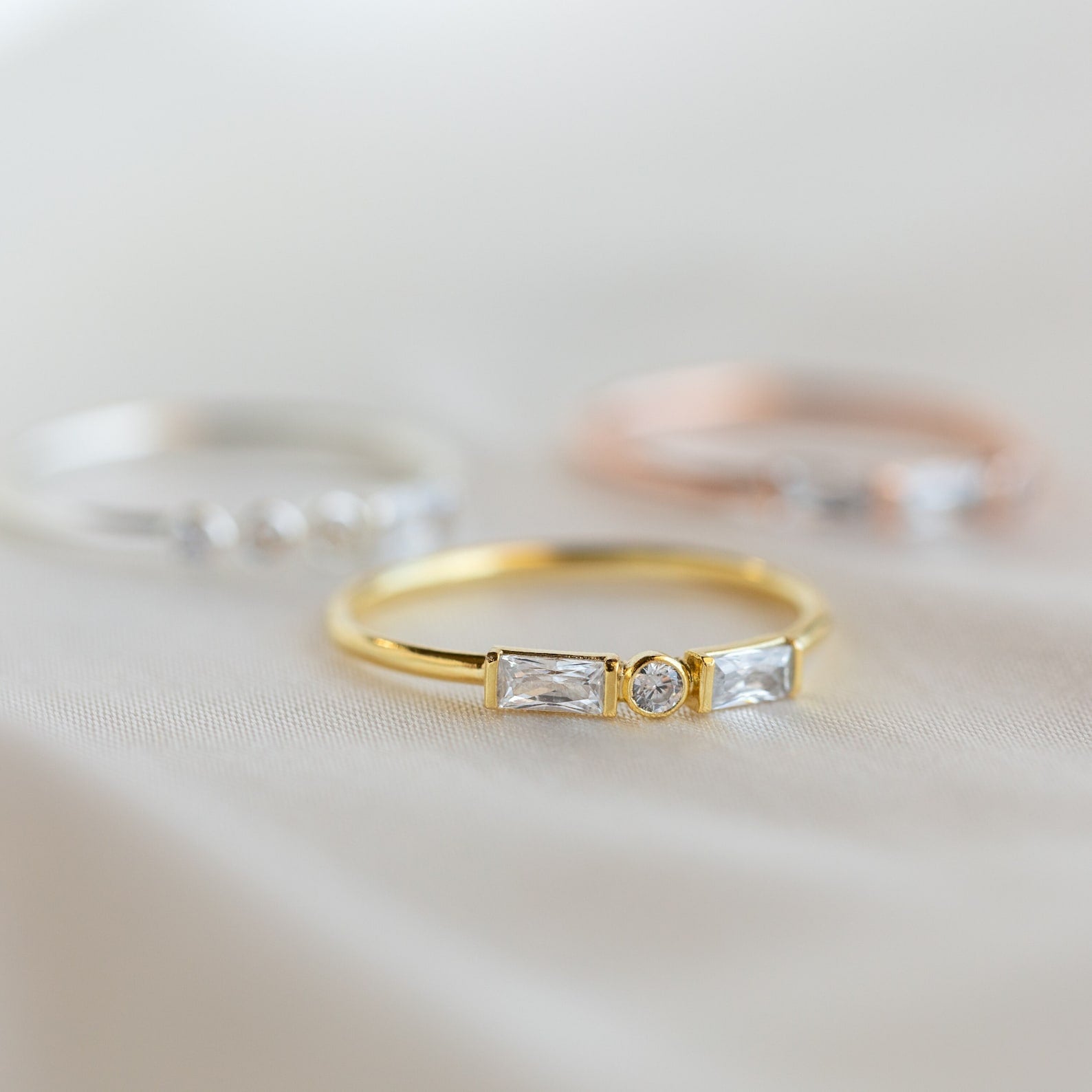 Custom Initial Morse Code Diamond Ring | Caitlyn Minimalist