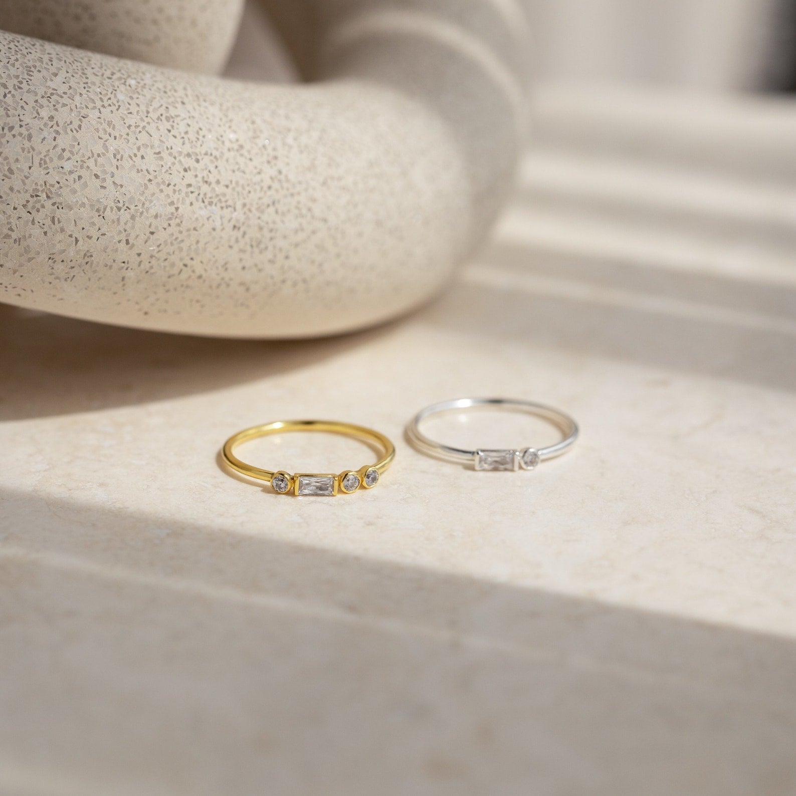 Custom Initial Morse Code Diamond Ring | Mom Gifts | Caitlyn Minimalist