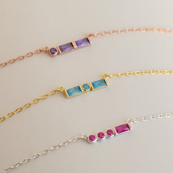 Initial Morse Birthstone Necklace