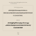 Font chart displays two Old English and print fonts with uppercase, lowercase, and numbers—ideal for personalizing your Old English Mini Tag Necklace or other initial necklaces.