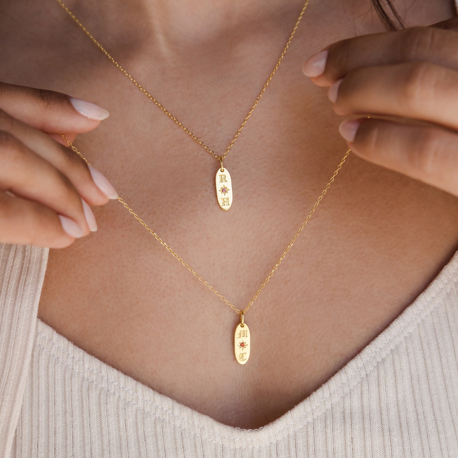 Newsletter Oval Tag Necklace