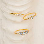 Aquamarine Stacking Ring Set in Silver
