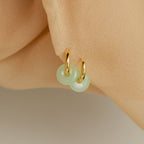 Dainty Jade Duo Hoops-Earrings-Caitlyn Minimalist