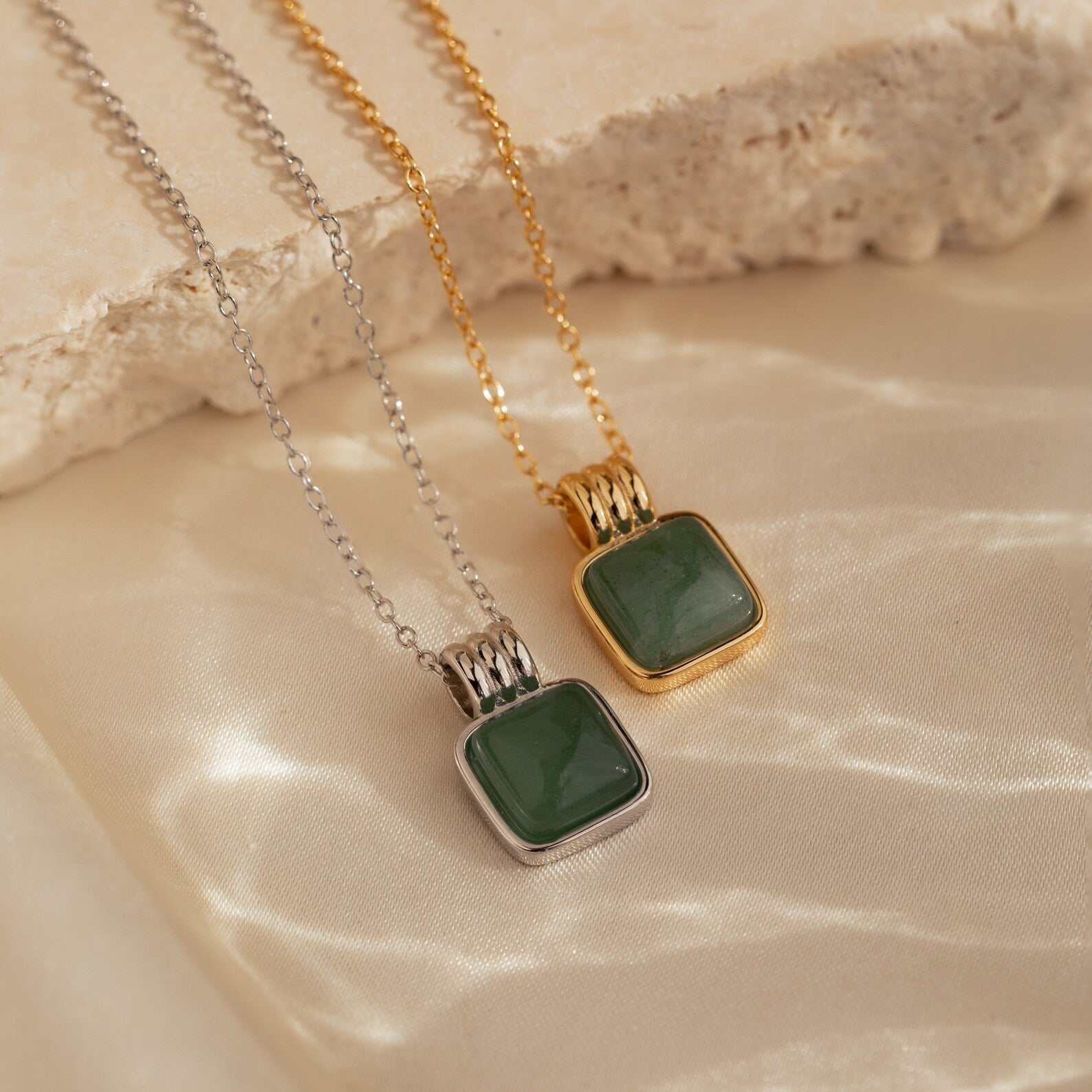 Jade Pendant Necklace • NR151-Necklaces-Caitlyn Minimalist