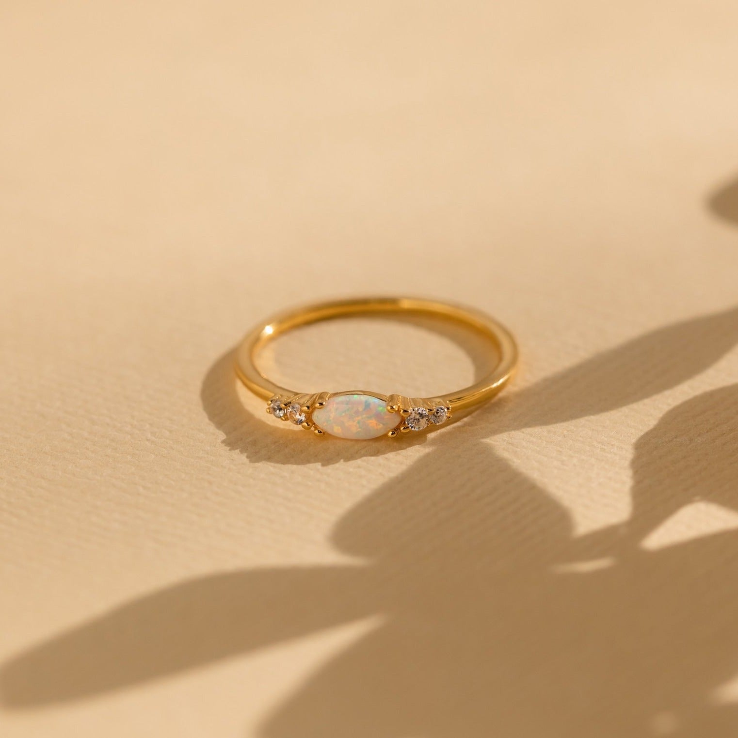 Marquise Opal Diamond Ring