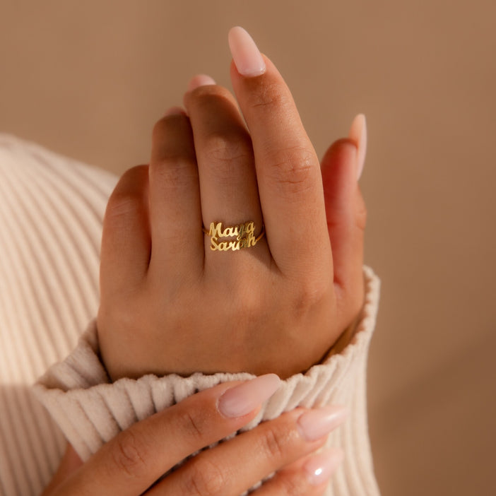 Small Gold Name Ring – The Purple Mermaid