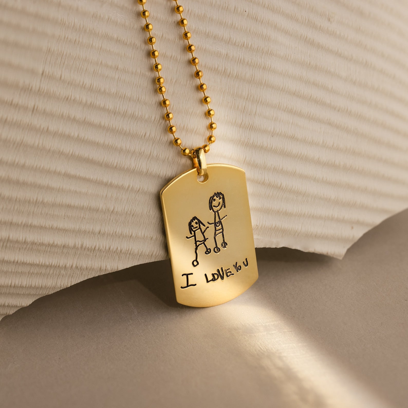 Men’s Custom Engraved Dog Tag Necklace | Caitlyn Minimalist
