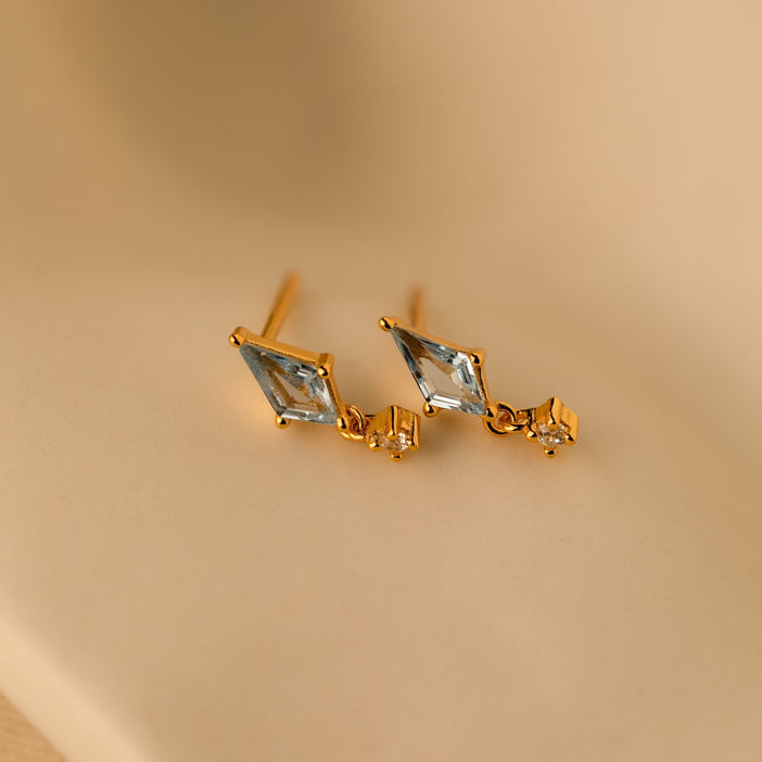 Aquamarine Kite Drop Earrings