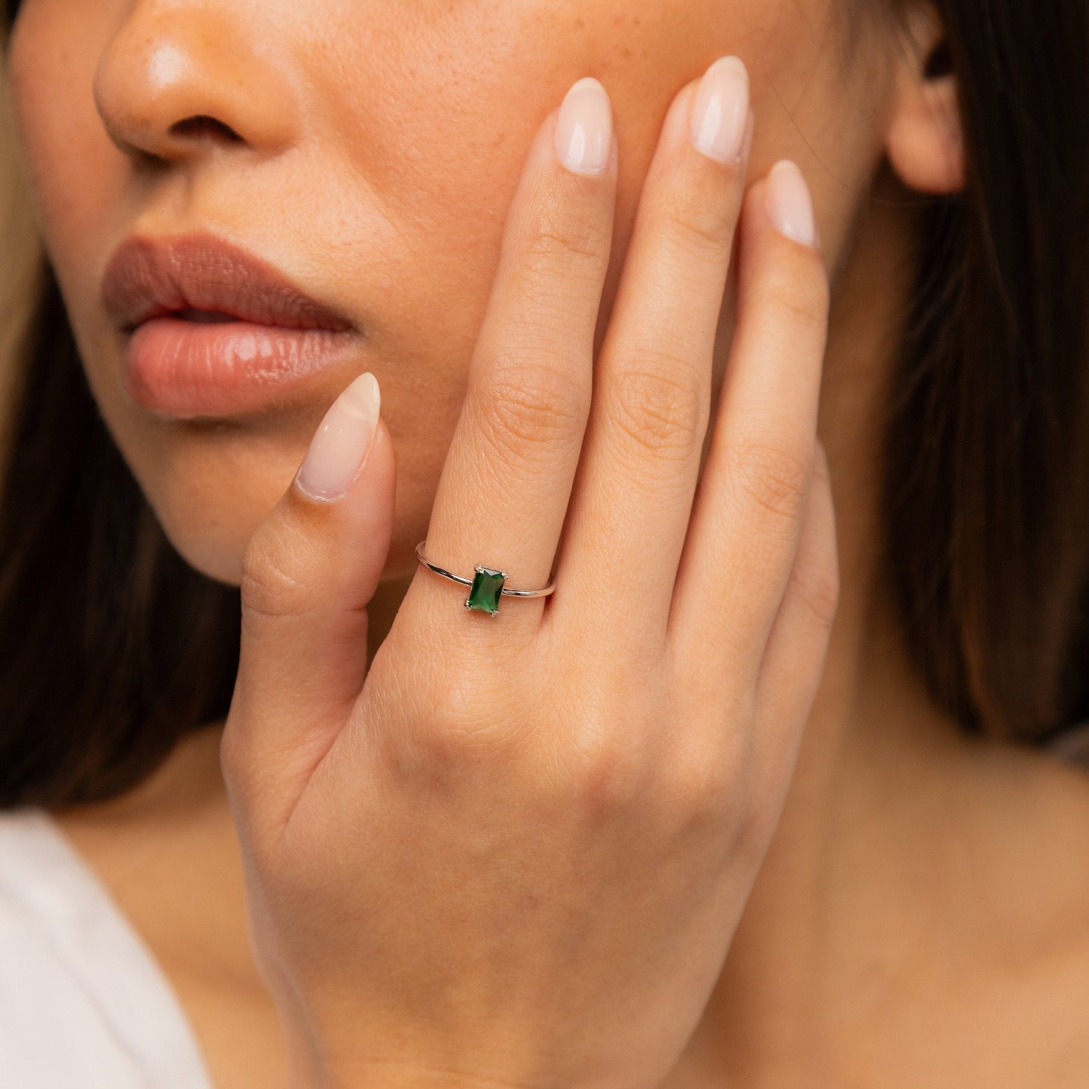 Harley Emerald Solitaire Ring | Caitlyn Minimalist