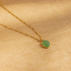 Jade Oval Pendant Necklace-Necklaces-Caitlyn Minimalist
